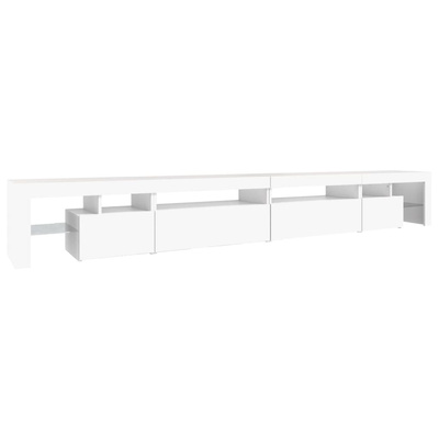 vidaXL Szafka pod TV z oświetleniem LED, biała, 290x36,5x40 cm