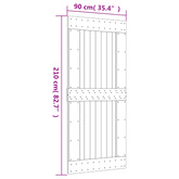 Drzwi przesuwne Naturalny i czarny 90 x 210 cm