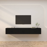 vidaXL Wiszące szafki telewizyjne, 3 szt., czarne, 80x34,5x40 cm