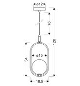 Cordel lampa wisząca złoty szczotkowany 1x28W G9 klosz biały 31-26255