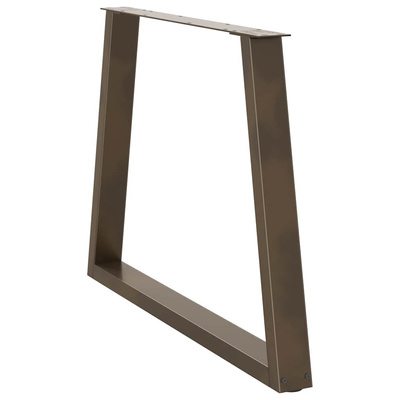 Nogi do stołu jadalnego w kształcie litery V 2 szt. Naturalna stal 90x(72-73,3) cm Stal