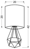 Lampka nocna Graf kremowa z abażurem metalowa lampa stołowa
