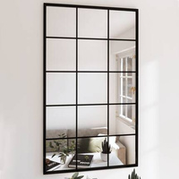 vidaXL Lustro ścienne, czarne, 100 x 60 cm, metal