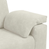 Sofa dwuosobowa, kremowa, 160x77x82 cm, aksamit