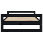 vidaXL Legowisko dla psa, czarne, 95,5x65,5x28 cm, lite drewno sosnowe