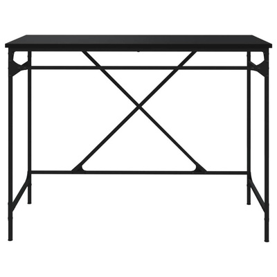 vidaXL Biurko, czarne, 100x50x75 cm, materiał drewnopochodny i żelazo