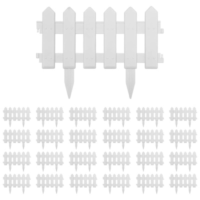Obrzeża trawnikowe, 25 szt., białe, 10 m, PP