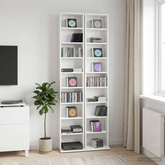 Kabinet na płyty CD 2 szt. Biały 33 x 23,5 x 175 cm