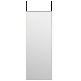 vidaXL Lustro na drzwi, złote, 30x80 cm, szkło i aluminium