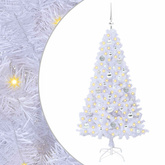 Sztuczna choinka z 150 diodami LED Biały 150 cm PVC i stal