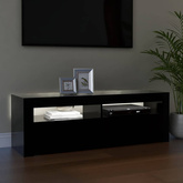 Szafka pod TV z oświetleniem LED, czarna, 120x35x40 cm