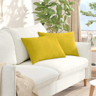Poduszki na sofę 2 pcs Żółty 60 x 40 cm Tkanina sztruksowa