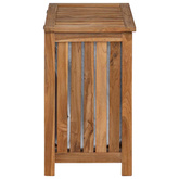Kosz na pranie naturalny 50 x 35 x 60 cm Lite drewno teakowe