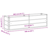 Donica Antracyt 160 x 40 x 45 cm Stal