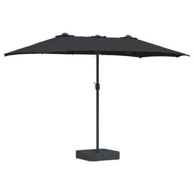 Parasolka ogrodowa Czarny 385 x 209 x 244 cm Poliester
