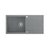 EVAN 146 XL GraniteQ zlewozmywak z syfonem Push 2 Open 1-komorowy z/o (1000x500x210; kom. 420x480) silver stone / elementy stalowe