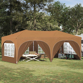 Namiot imprezowy rozkładany 575 x 288 x 245 cm Beżowy