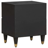 Szafka Nocna 2 szt. Czarny 40 x 33 x 46 cm Drewno z mango
