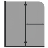 Osłona prysznicowa Czarny 120 x 140 cm Szkło ESG i aluminium