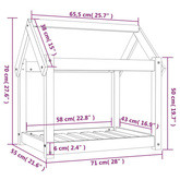 vidaXL Legowisko dla psa, 71x55x70 cm, lite drewno sosnowe