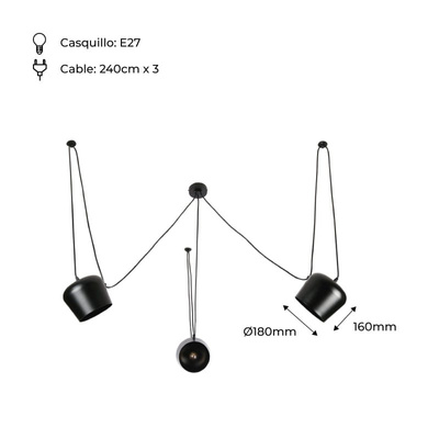Nowoczesna Lampa Wisząca 3x?30cm Abruzzo Rittoro
