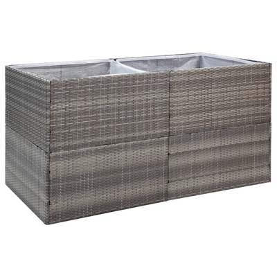 Donica ogrodowa, szara, 157x80x80 cm, rattan PE