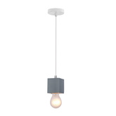 Cubick lampa wisząca biały 1x20W E27 szary