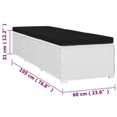 vidaXL 3-częściowy zestaw, leżaki ze stolikiem, polirattan, białe