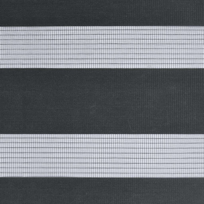 Roleta zebra, czarna, szerokość tkaniny 125,9 cm, poliester