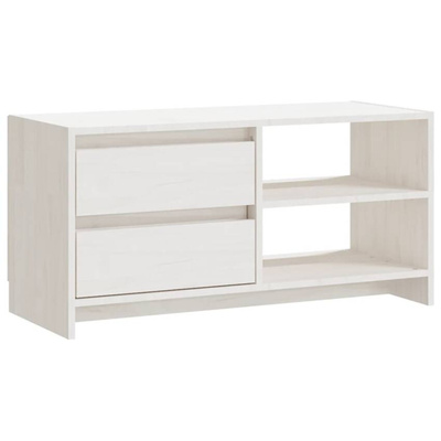 vidaXL Szafka pod TV, biała, 80x31x39 cm, drewno sosnowe