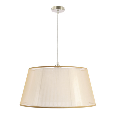 Lampa wisząca z abażurem Charlie złota klasyczna do salonu E27