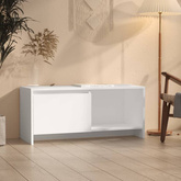 vidaXL Szafka pod TV, biała, 90x35x40 cm, materiał drewnopochodny