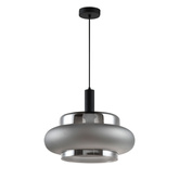 Lampa wisząca Brizi szklana czarna z dymionym kloszem do jadalni nad stół