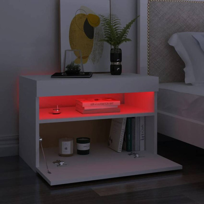vidaXL Szafka pod TV z oświetleniem LED, biała, 60x35x40 cm