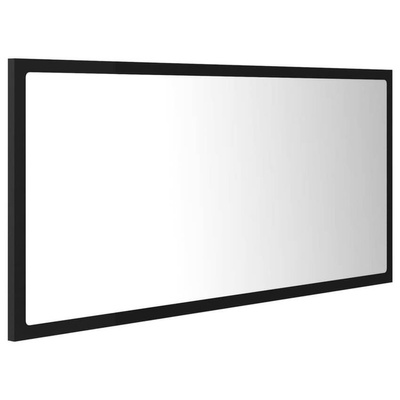 vidaXL Lustro łazienkowe z LED, czarne, 90x8,5x37 cm, akryl