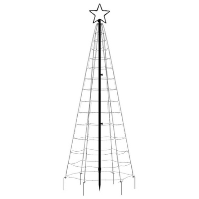 vidaXL Choinka z lampek, z kołkami, 220 ciepłych białych LED, 180 cm