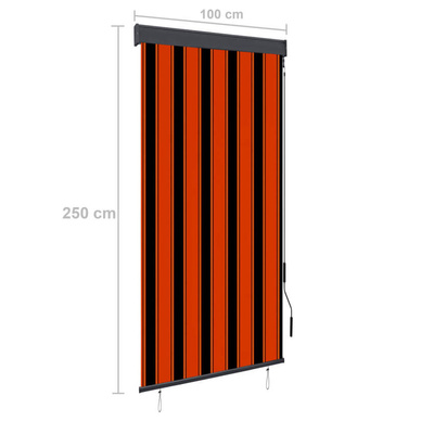 vidaXL Roleta zewnętrzna, 100x250 cm, pomarańczowo-brązowa