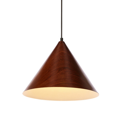 Dunca Lampa Wisząca 32 Czarny 1X40 E27 Klosz Ciemny Orzechowy