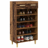 Szafka na buty z szufladą z półką Stare drewno 60 x 35 x 105 cm