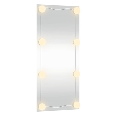vidaXL Lustro ścienne z LED, 40x80 cm, szklane, prostokątne