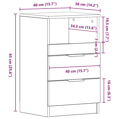 Szafki nocne 2 szt. Szary Sonoma Medium Engineered Wood