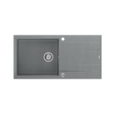 EVAN 146 XL GraniteQ zlewozmywak z syfonem Push 2 Open 1-komorowy z/o (1000x500x210; kom. 420x480) silver stone / elementy stalowe