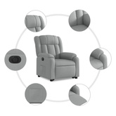 vidaXL Podnoszony fotel masujący, elektryczny, rozkładany, jasnoszary