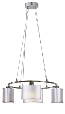 Lampa wisząca chromowa 4x40W abażur z tkaniny Ban Candellux 34-70807