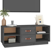 vidaXL Szafka pod TV, szara, 100x34x40 cm, lite drewno sosnowe