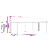 Pokrycie altany 6 x 3 m brązowy Poliester 190 gsm
