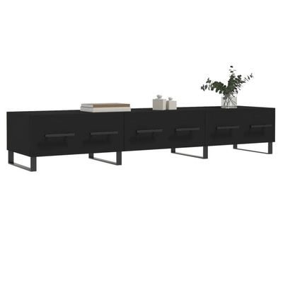vidaXL Szafka pod TV, czarna, 150x36x30 cm, materiał drewnopochodny