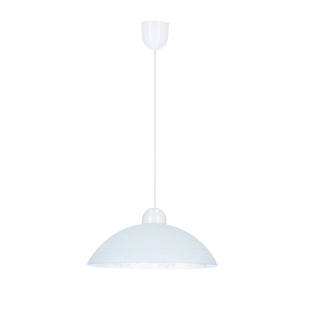 Lampa wisząca Bilbao szklana pojedyncza biała do jadalni z kloszem E27