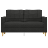 Sofa 2-osobowa, czarna, 140 cm, tapicerowana tkaniną