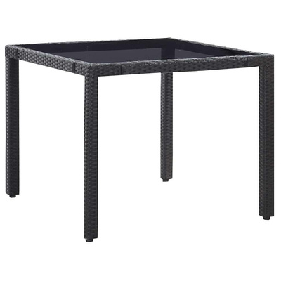 5-cz. zestaw mebli ogrodowych, rattan PE, czarny